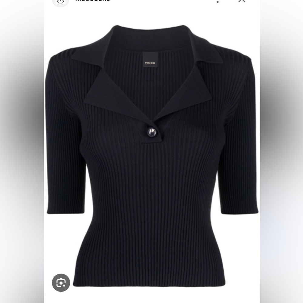 PINKO cut-out sleeve polo top, size small